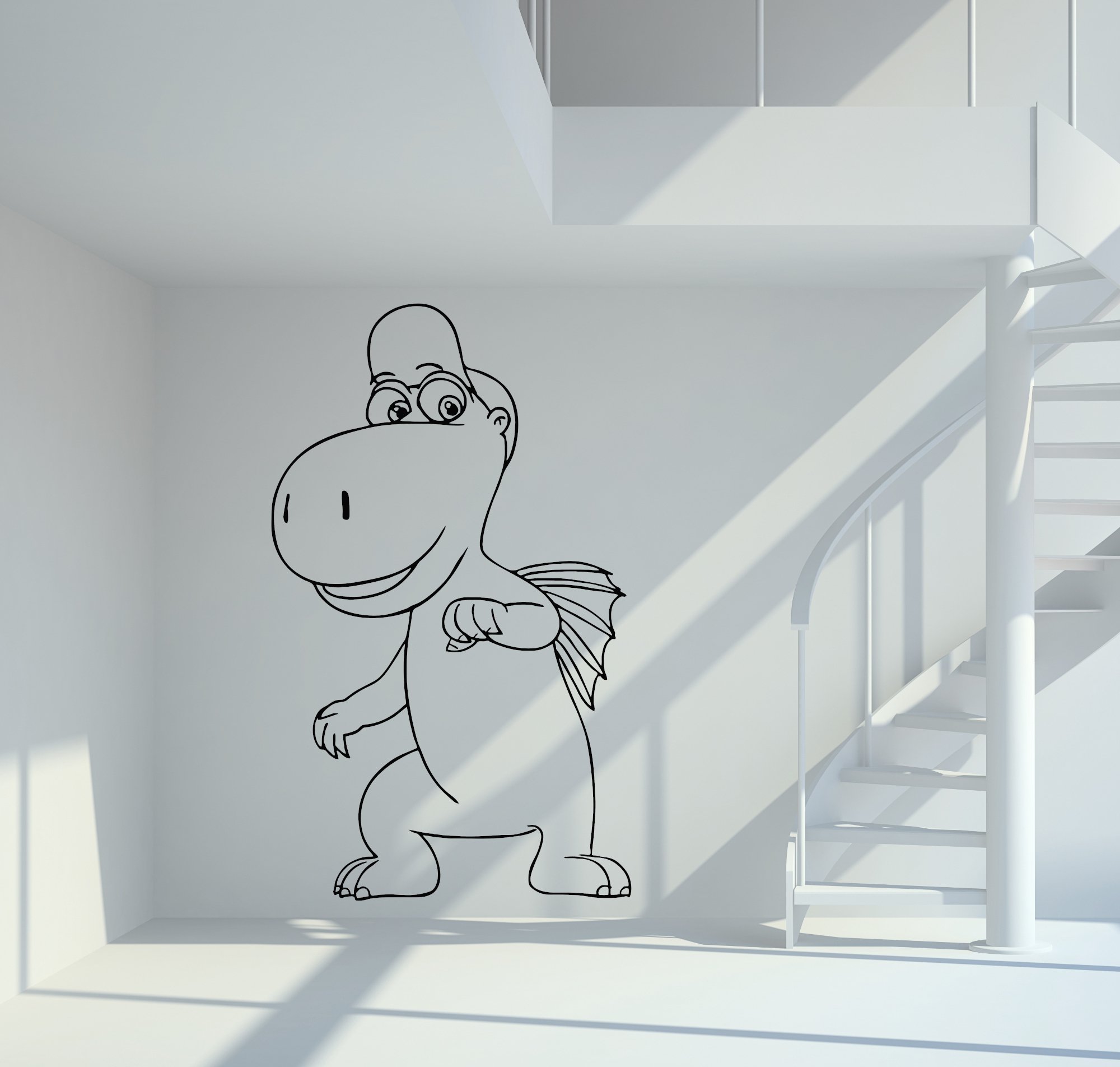 46203 Drache Kokosnuss Portrait Wandtattoo